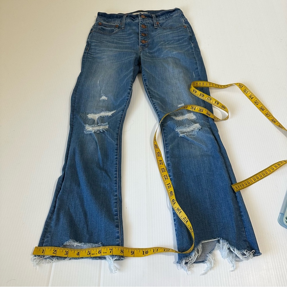 Madewell Cali Demi Boot Jeans Bronson Wash Button Front Edition, 26 - Picture 5 of 11